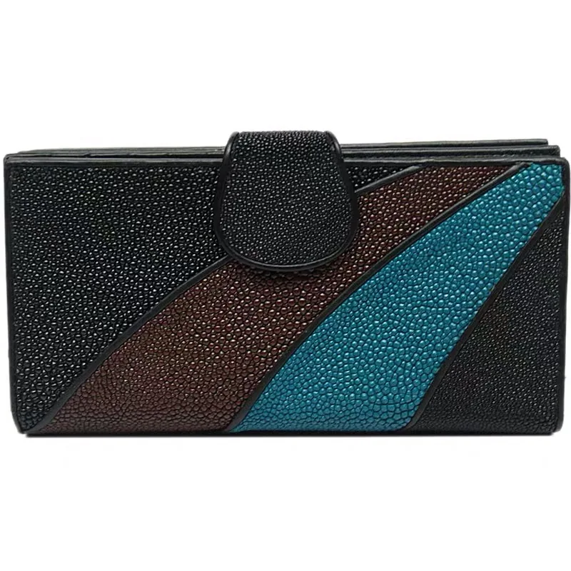 Аутентичные кожа ската смешанных Цвет Женский Длинный кошелек из натуральной