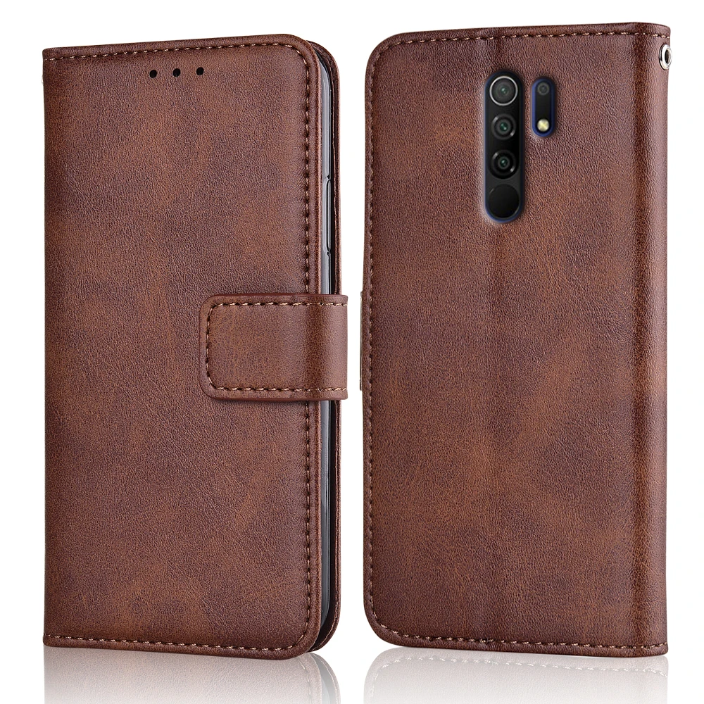 Тонкий кожаный чехол книжка для Xiaomi Redmi 9 Redmi9 бумажник|Чехлы-портмоне| |