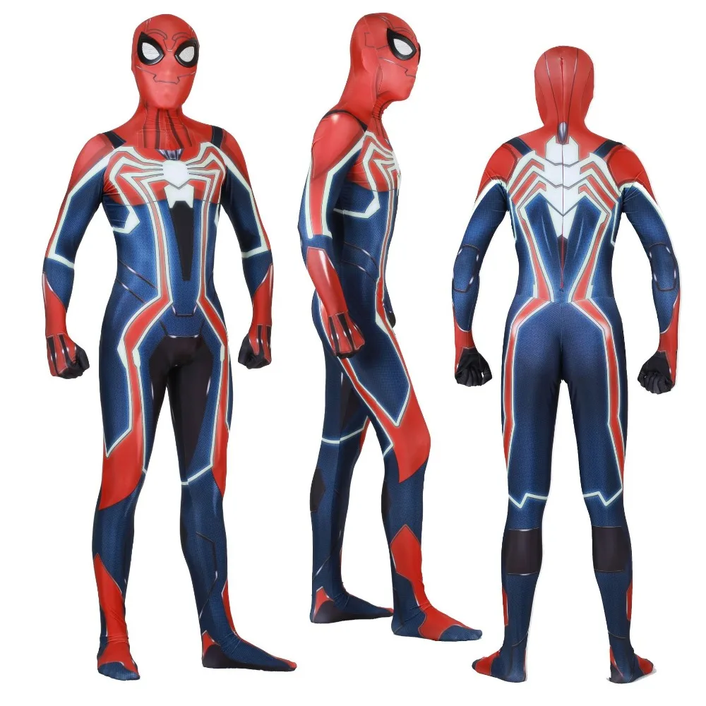 PS4 insomniac костюм Человека-паука новый комплект фильм косплей комбинезон на