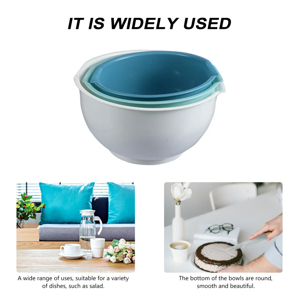 3 шт. смешивающие чаши креативные для фруктов овощей салата (разные цвета) | Дом и