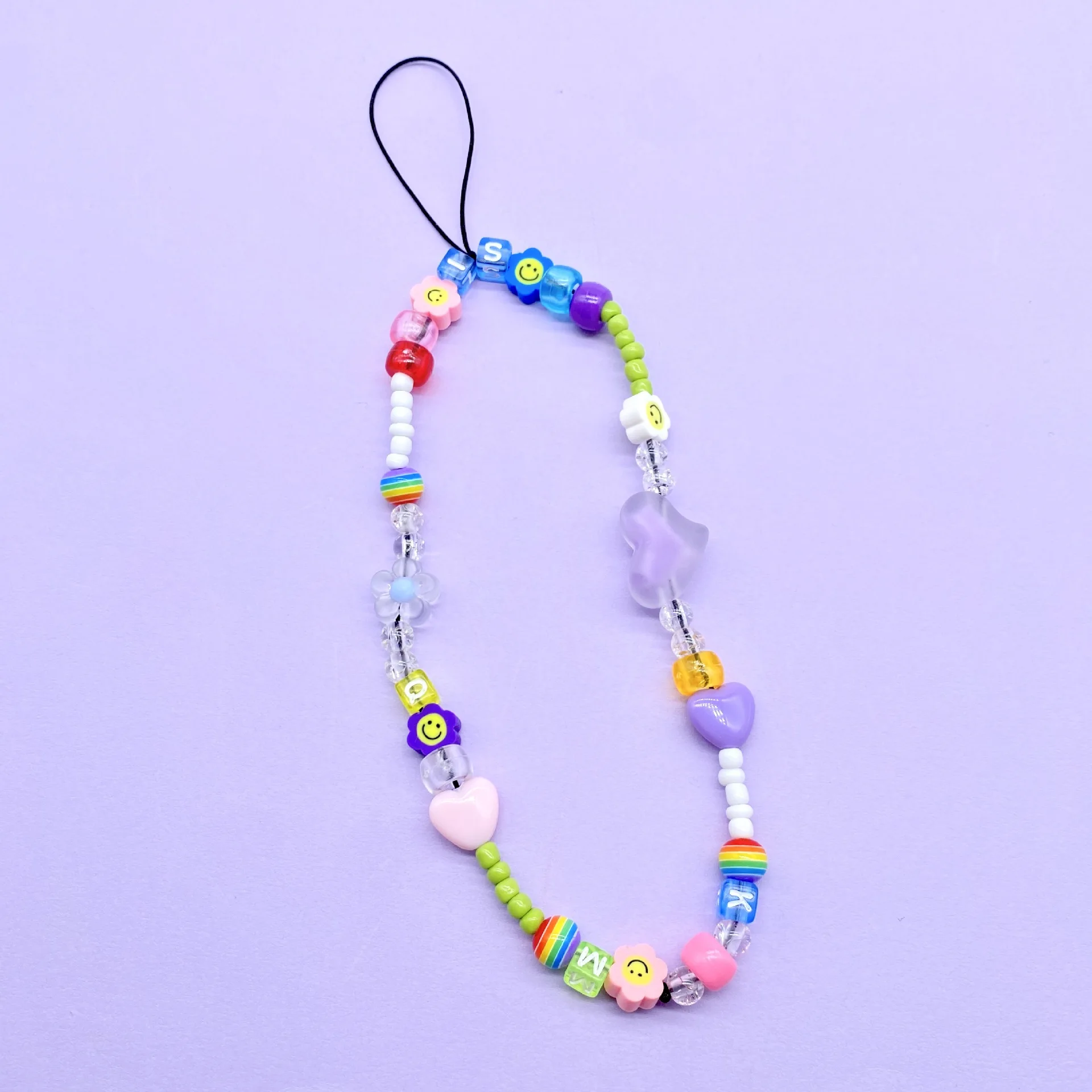 

2021 простые милые красочные бусины для девушек, Женская цепочка с цветами и бусинами, Женские Ювелирные украшения для телефона на шнурке