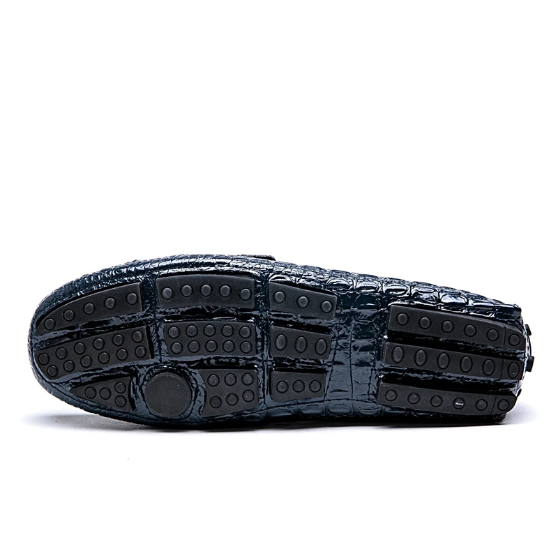 2021 hot sale New crocodile leather men's casual Doudou shoes all-match genuine men loafers Beginner Rubber High-quality | Обувь