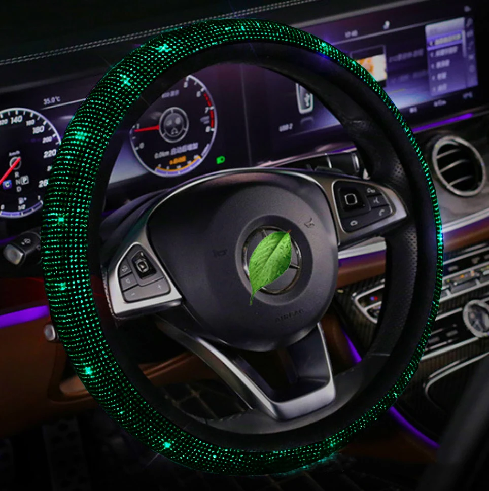 

Steering Wheel Cover Crystal Glitter Rhinestones Universal Fashion Diamond Car Accessories Car Accessories Steering Wheel Covers