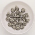 (50 шт.лот) тибетский серебряный европейский шарм в форме ракушки кулон размер 13x9 мм ZN48293B