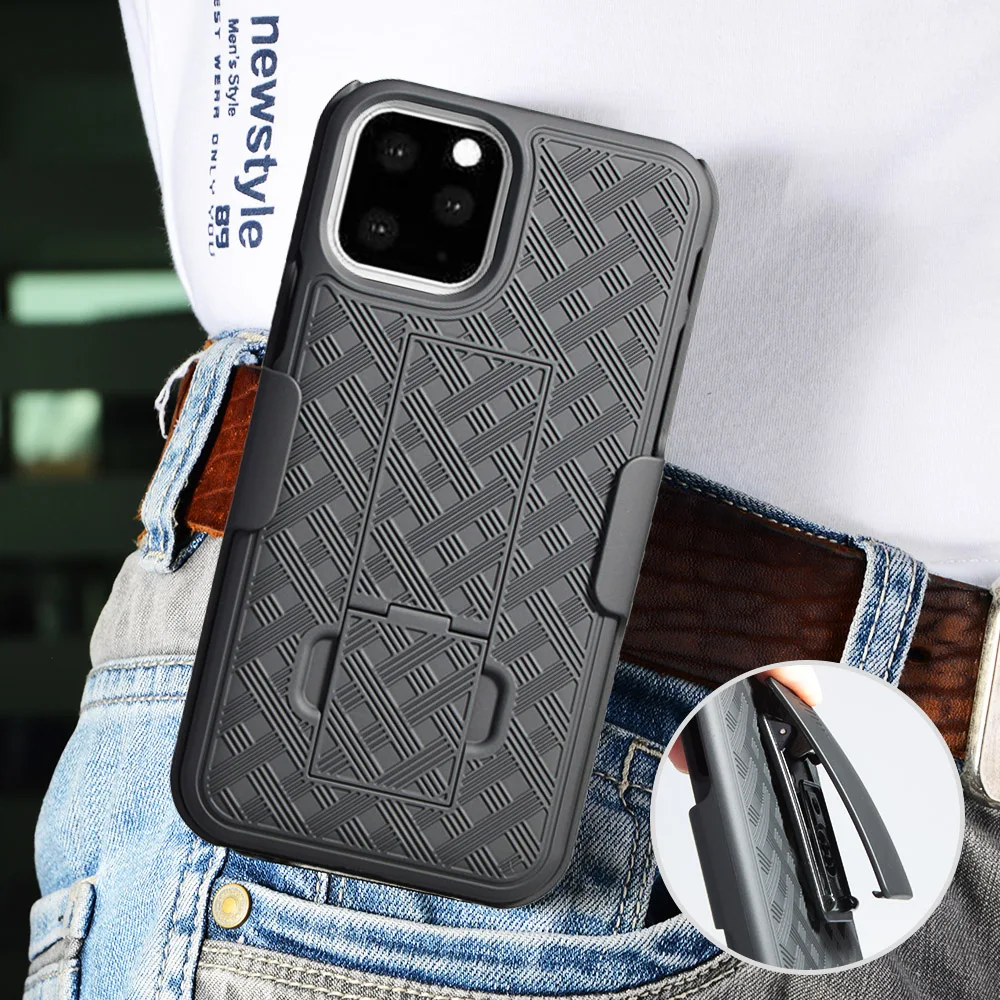 

Custom logo cell phone hybrid kickstand combo case for iphone XR 2019
