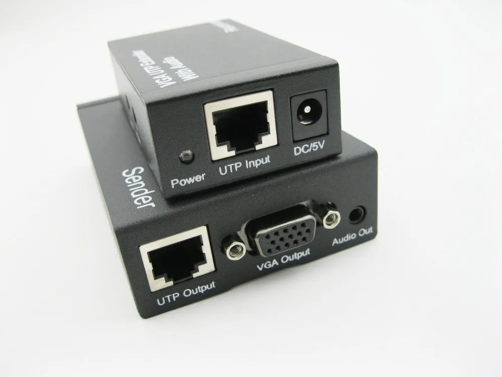 

300m HD 1080P VGA UTP Extender 1x1Splitter with Audio over Cat5/5e/6 RJ45 ethernet cable support monitors projectors HDTV VGA300