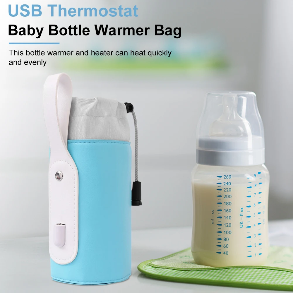 

Baby Feeding Bottle Warmer Bag Insulated Portable USB Thermostat Bottle Warmer Heating Bag Milk Heating Bag Carrier For Travel