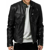2021 new arrival men leather jacket spring and autumn slim zipper male motorcycle split leather jacket teenager boy