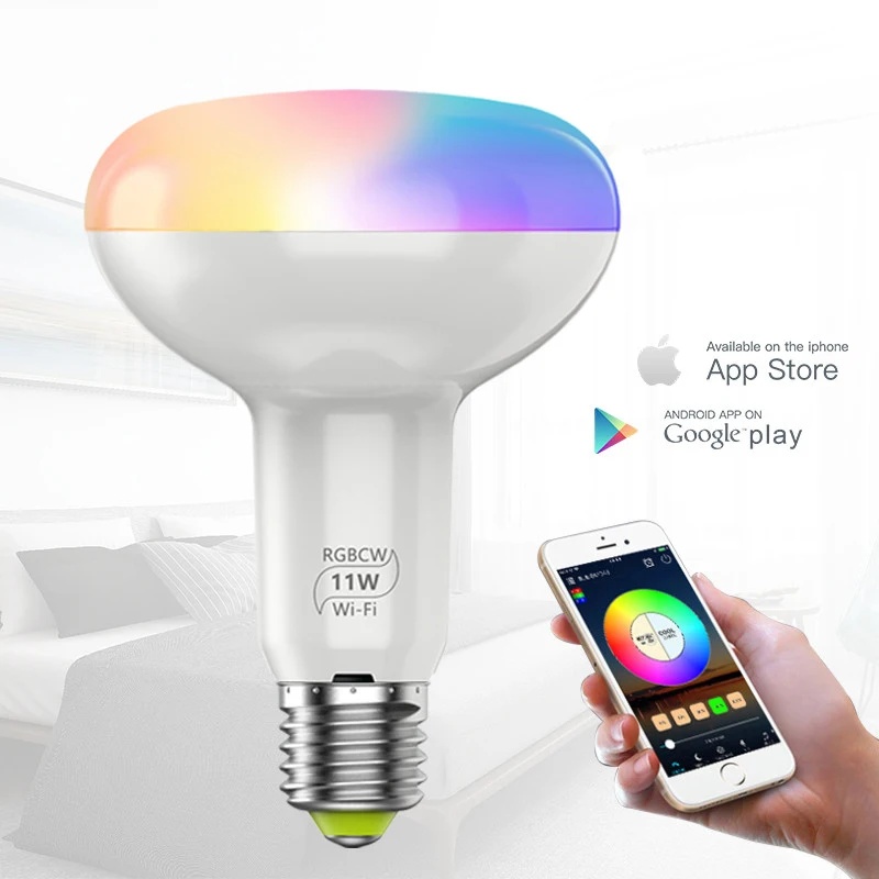 WiFi Smart LED Light Bulb E14/E27/E26 Dimmable RGB Lamp Tuya App Operate Alexa Google Assistant Control Wake up Smart Lamp Night