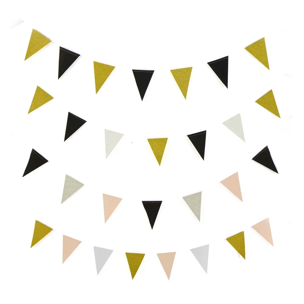 Мини Золотой Серебряный Розовый флаг баннер гирлянда Сделай Сам Блестящий