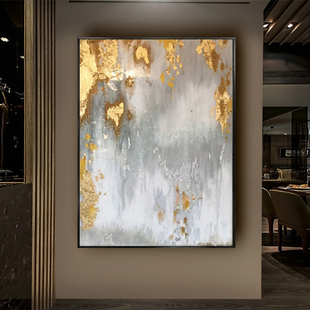 100% ручная работа золотой и белый зыбучий песок абстрактная картина на холсте