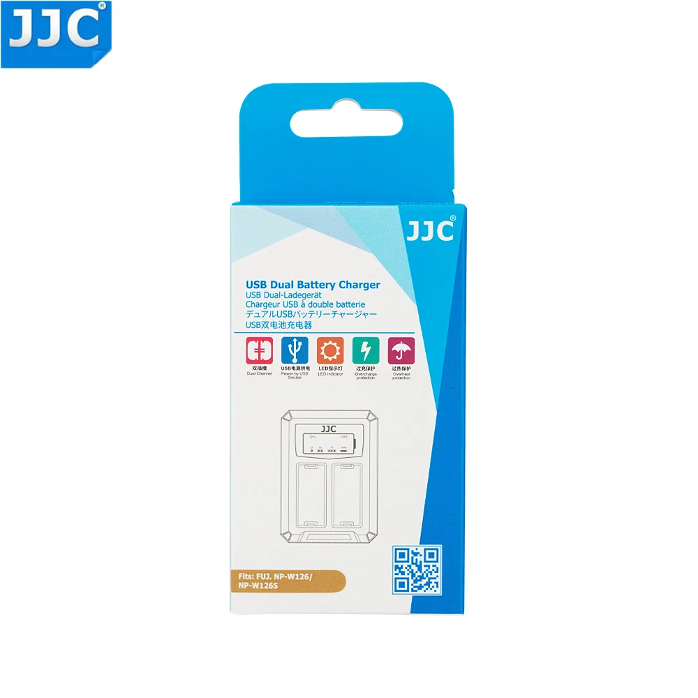 JJC USB Dual Батарея путешествия Зарядное устройство для цифровой фотокамеры Fuji Fujifilm NP-W126 NP-W126S X-T3 X100F X-H1 X-Pro2 X-Pro1 X-T2 X-T1 X-T30 X-T20