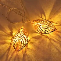 led string light christmas tree festoon gold leaf nightlights nordic garland chain holiday party 2022 new year home decoration
