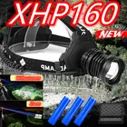 Мощный светодиодный налобный фонарь XHP160 18650 лм, налобный фонарь с зарядкой от USB, налобный фонарь Xhp90, водонепроницаемый масштабируемый светильник онарь для рыбалки с батареей