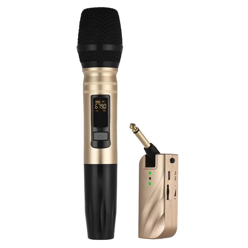 

Hot-Professional-Grade UHF Dual-Band Wireless Handheld Microphone Microphone System Charging Receiver One for One