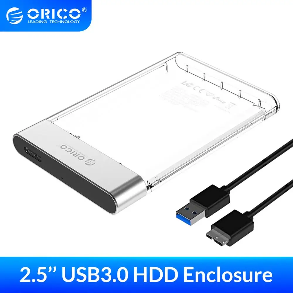 Чехол для жесткого диска ORICO 2 5 дюйма прозрачный корпус USB3.0 Micro-B SATA к USB 3 0 жесткий