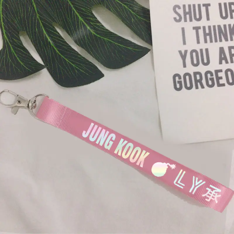 Брелок KPOP Bangtan Boys лазерный шнурок с персонажами брелок надписью Love Yourself Jung Kook V SUGA