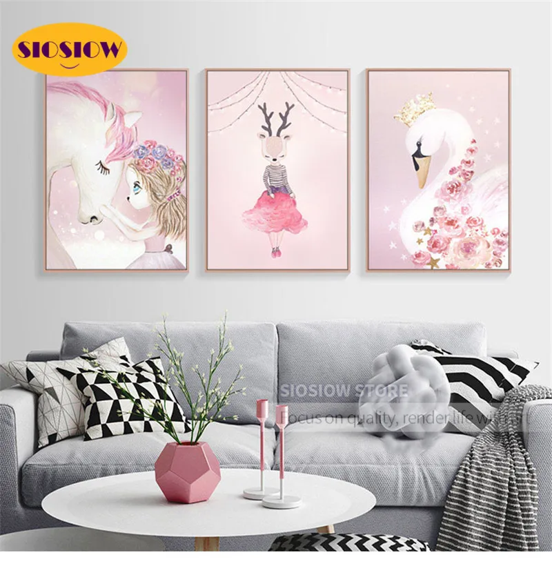 Алмазная 5D картина сделай сам с розовым мультяшным рисунком полноразмерная