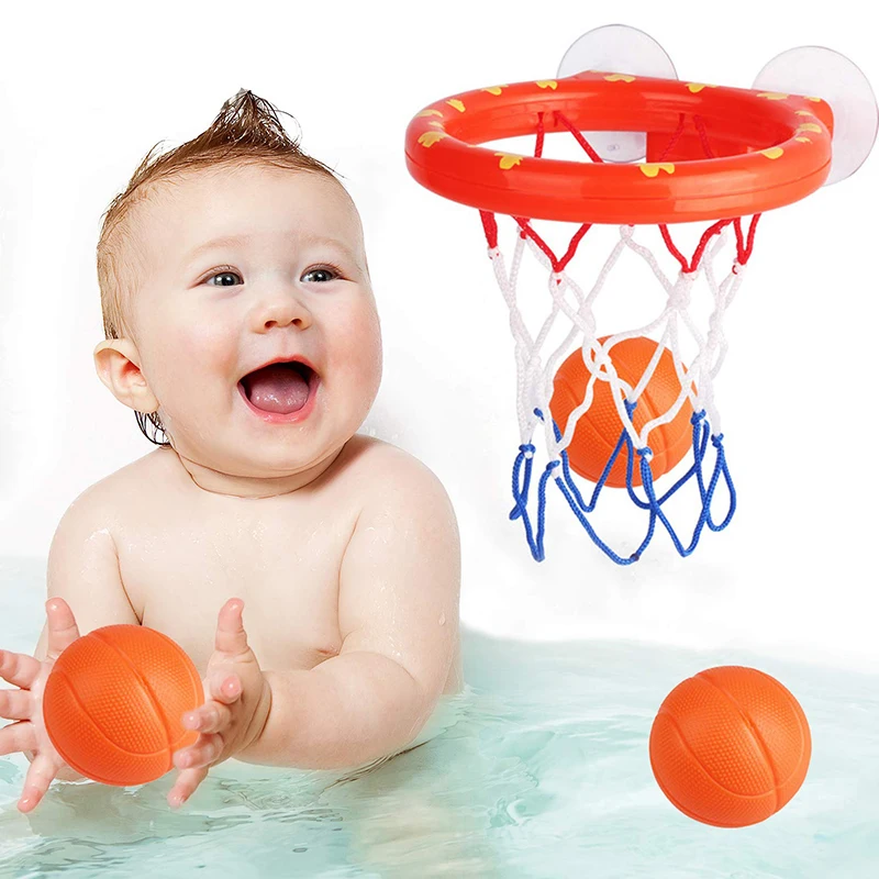 Новые Игрушки для ванны, 3 мяча, ванна, баскетбольный обруч, игра, стрельба, детская игрушка для ванны, водное весло, Спортивная шутка для детей, забавный подарок