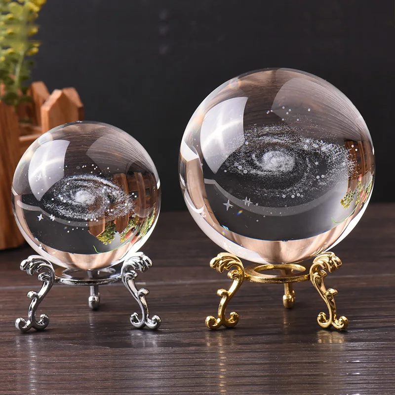 

Хрустальный шар 3D лазерный Глобус галактика миниатюрный кварцевый стеклянный шар подарок украшение дома аксессуары современный фэн-шуй украшение стола