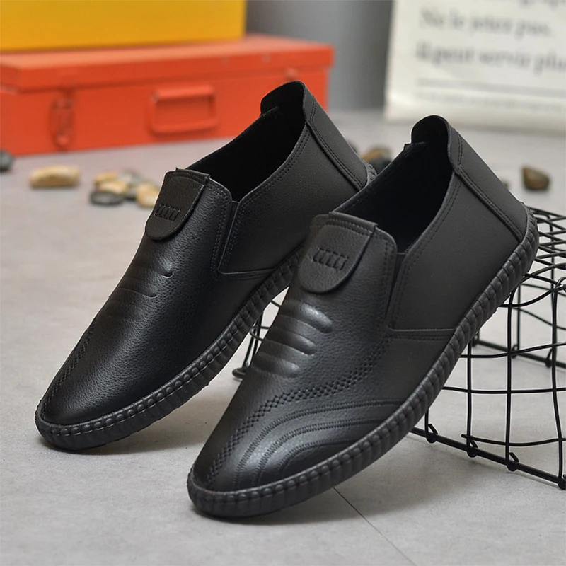 Мужские повседневные кожаные туфли Мужская обувь в итальянском стиле летние