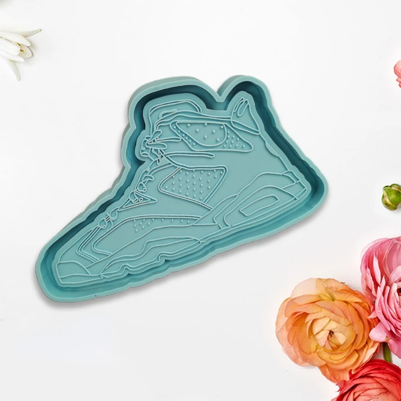 

LXAE DIY Crafts Making Shoe Shaped Tray Epoxy Resin Mold Fruit Plate Silicone Mould