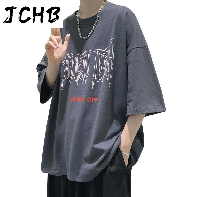 

2021 Print Tshirt European-style Hip-hop Short-sleeved T-shirt Summer Casual Fashion Streetwear Short Sleeve Top Tees Male Cotto