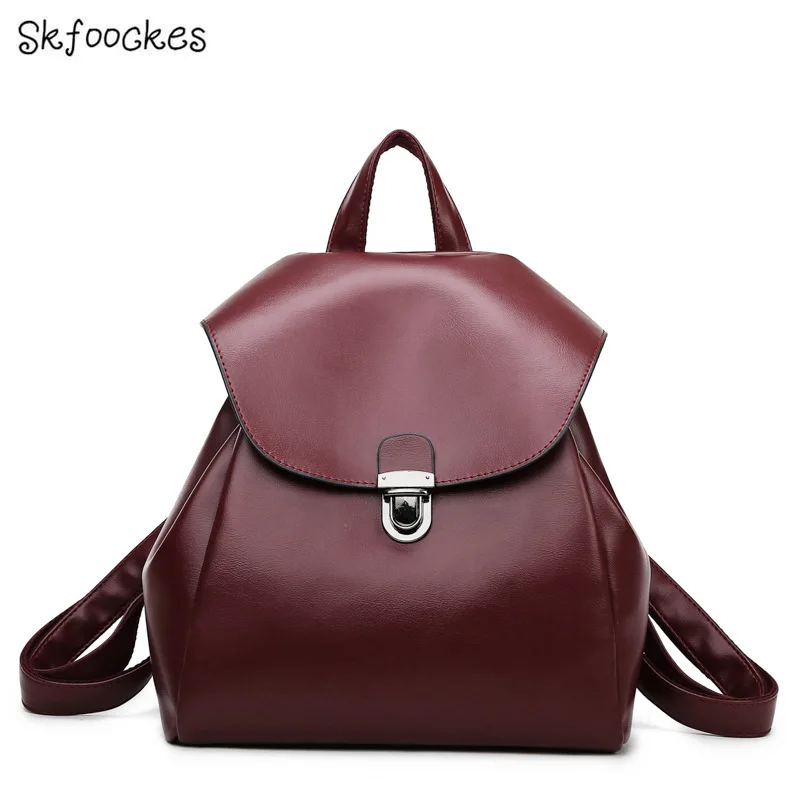 

Skfoockes female bag 2020 new fashion lock portable backpack wild shoulder bag female backpack for women bag female