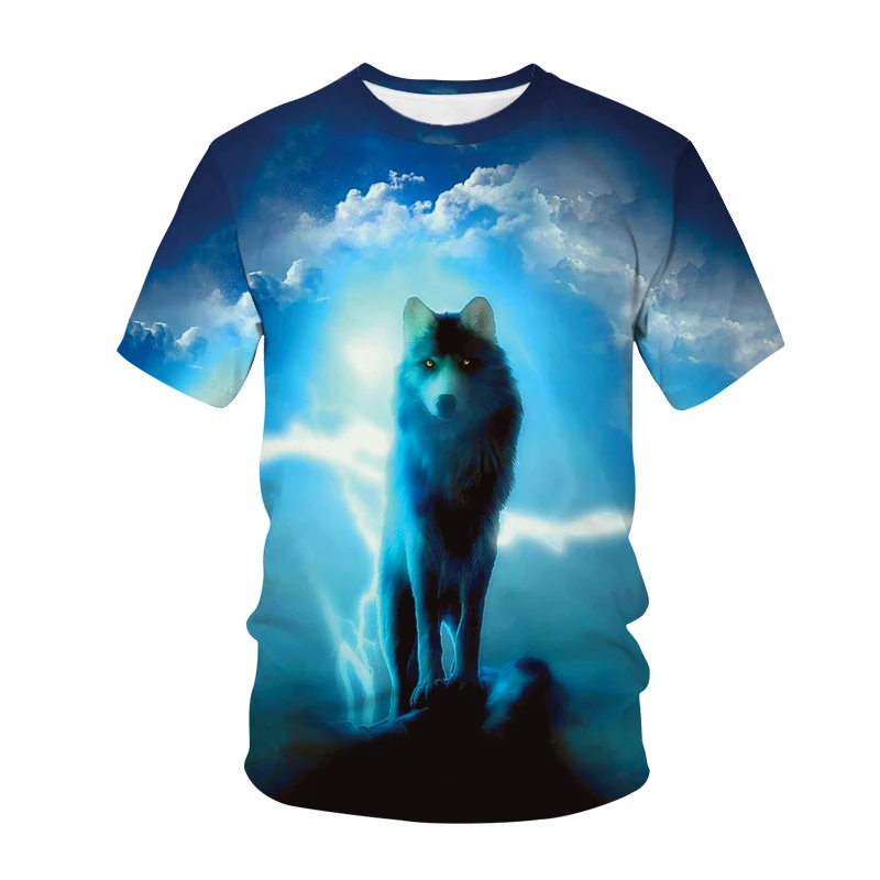 

New Men's T-shirt 3D Animal Printed Wolf Graphic T-shirts Summer Fashion Casual Short Sleeve T shirt For Children Boys Girls