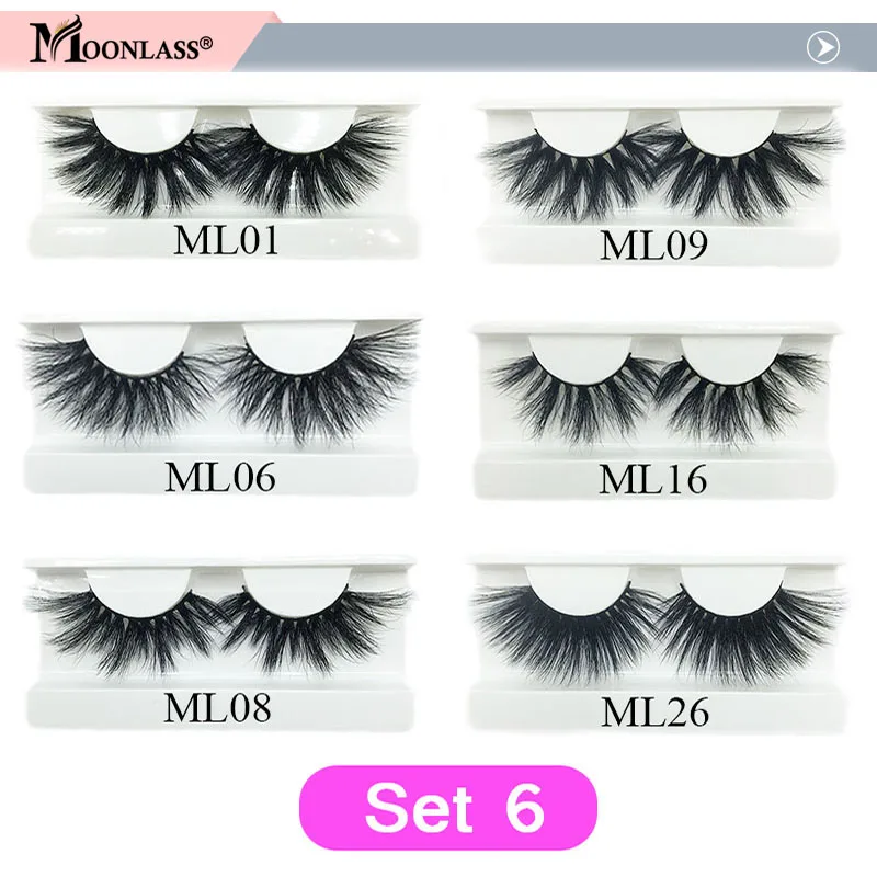 30 pairs Mink Eyelashes Bulk 25mm Dramatic Long 3D Mink Lashes Moonlass Makeup Luxury 25mm Lashes Wholesale False Eyelash