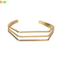 kshmir fashion copper bracelet metal gold retro bracelet simple metal geometric polygon woman metal bracelet 2020