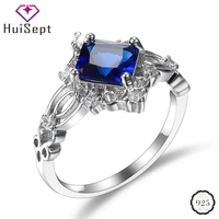 huisept trendy ring 925 silver jewelry with sapphire zircon gemstone finger rings for female wedding party ornaments wholesale