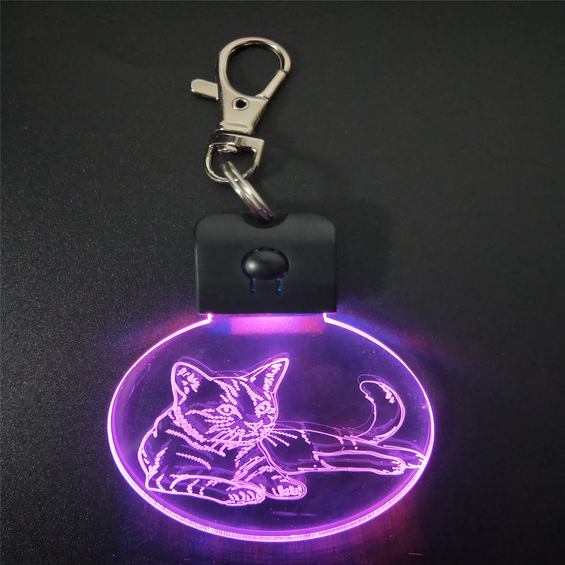 Sleeping Cat KeyChain 3D ABS Arylic Night Light LED Magical Table Lamp Lighting Colors Decoration Gift With li Battery Dropship | Лампы и