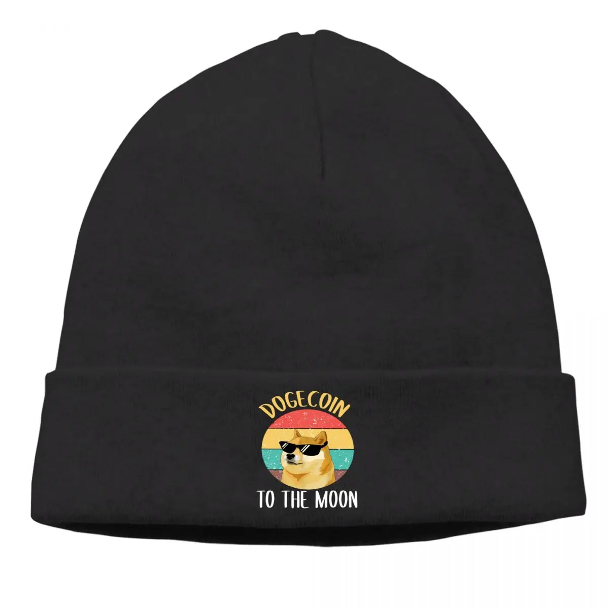 

Bitcoin Cryptocurrency Art Beanies Caps Dogecoin To The Moon Crypto Coin Knitted Winter Warm Bonnet Hats Ski Brimless Baggy Cap