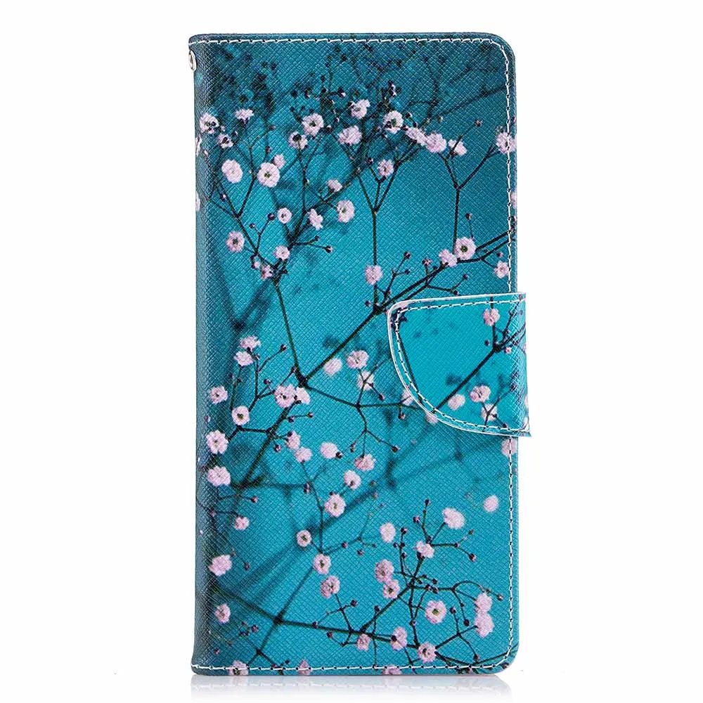 Plum Blossom Чехол-книжка с отделением для карт и подставкой для sony Xperia 10 L1 L2 XZ1 XZ2 XA XA1 XA2 ультра Силиконовая обложка на заднюю панель из искусственной кожи чехол s Fundas - Цвет: Plum Blossom
