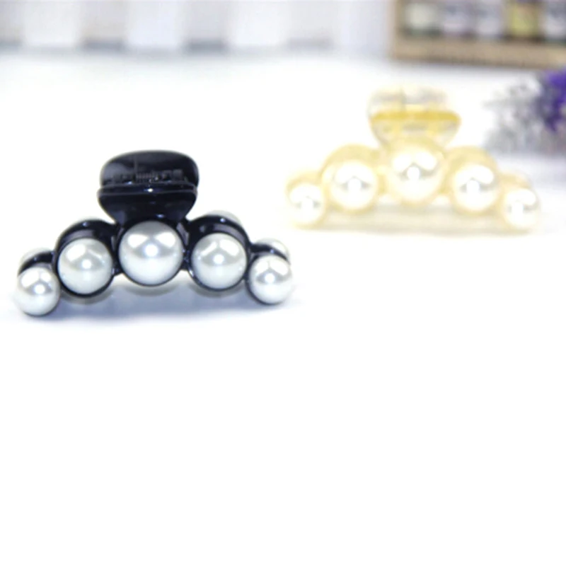 Заколка для волос с жемчужинами женская заколка-краб пластиковая кристаллами