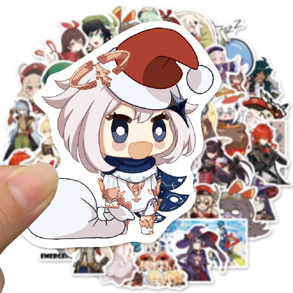 10/30/50 Uds Anime de la isla de Kyushu impacto pegatinas de juego de dibujos animados de los ni&ntilde;os de juguete, port&aacute;til monopat&iacute;n etiqueta Venta al por mayor-3