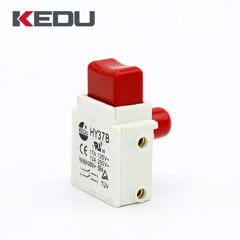 2Pcs KEDU HY37 HY37B 125/ 250V 17/12A Lock OFF Button Dustproof Trigger Switch for Hand-Held Electric Tools Mower Garden | Обустройство