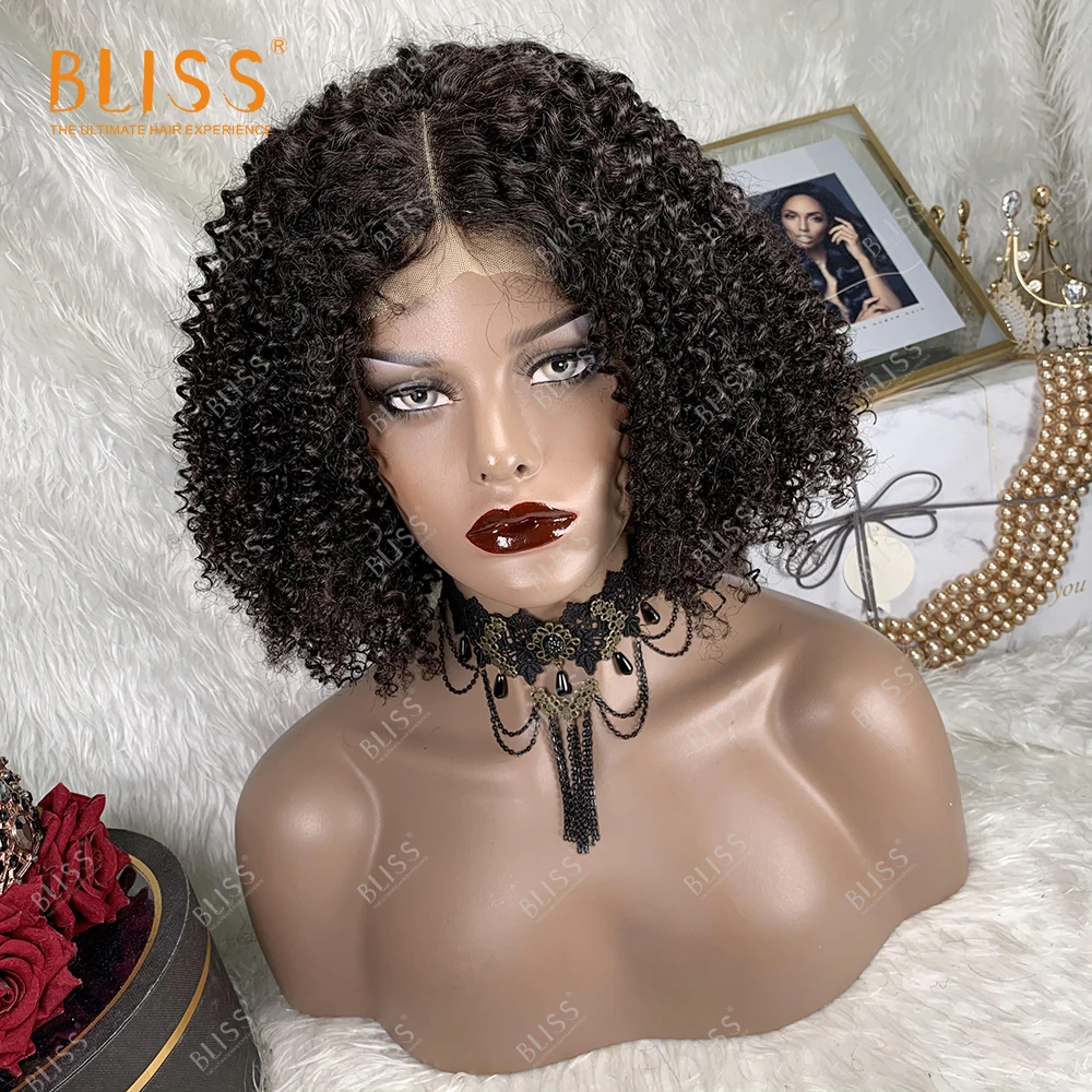 

Bliss Deep Curly Lace Front Wig Afro Kinky Curly Human Hair Wigs 4x4 Lace Closure Wigs Brazilian Afro Human Hair Wig for Women