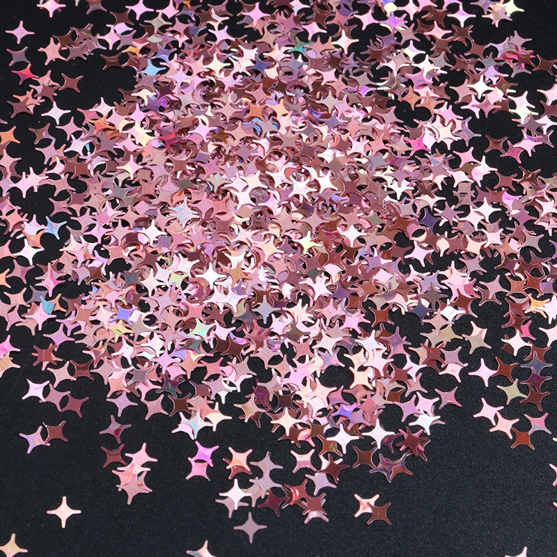 Ультратонкие голографические Блестки для ногтей 4 мм с крестиком и