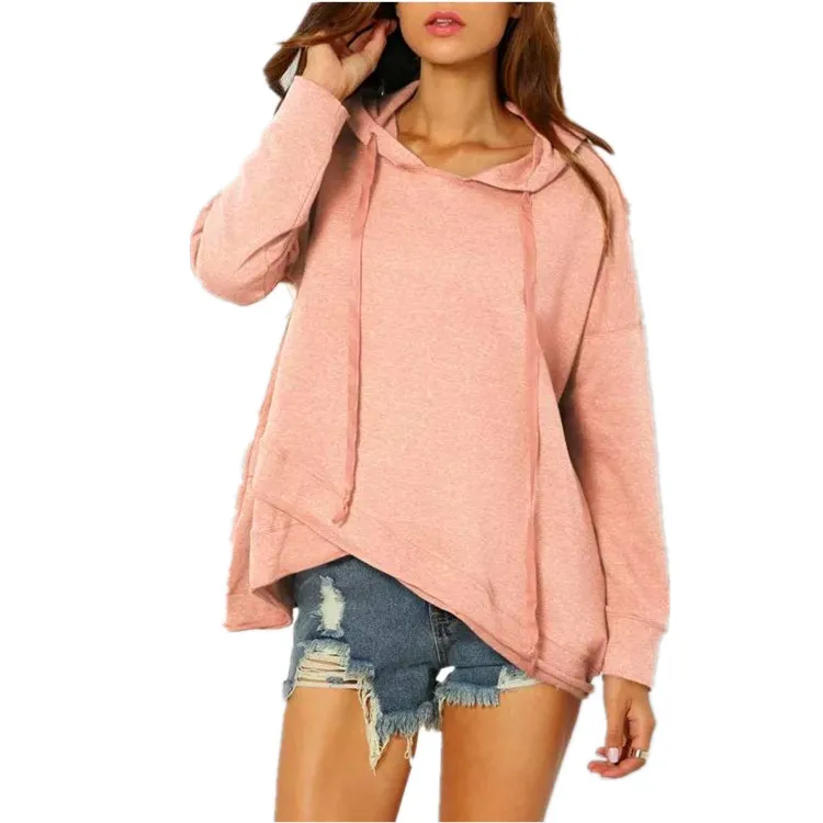 

Cross Border Women's Bodyguards Europe And America New Fall Hooded Popular Irregular Long Sleeve