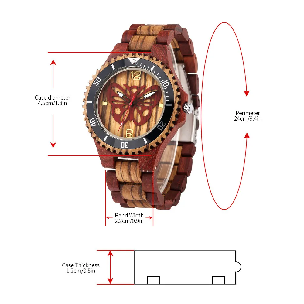 Модные мужские кварцевые часы с ремешком и тремя бусинами из сандалового дерева |