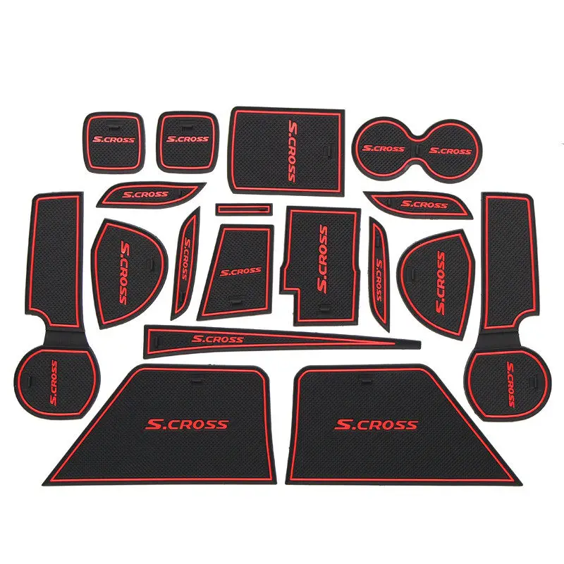 Резиновый коврик для Suzuki S. Крест 2016 2017 2018 слот двери чашки подушки подложки Lnterior