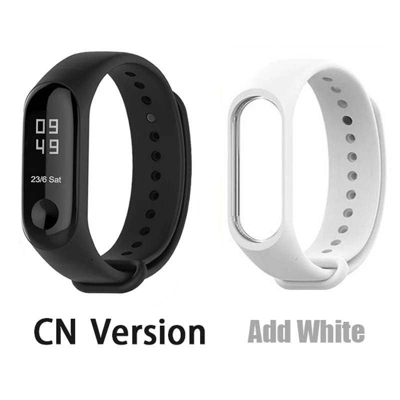 CN add white strap Xiaomi mi-браслет 3, умный Браслет mi Band 3, спортивный фитнес-трекер, 0,78 дюйма, OLED сенсорный экран, mi 3 - Цвет: CN add white strap