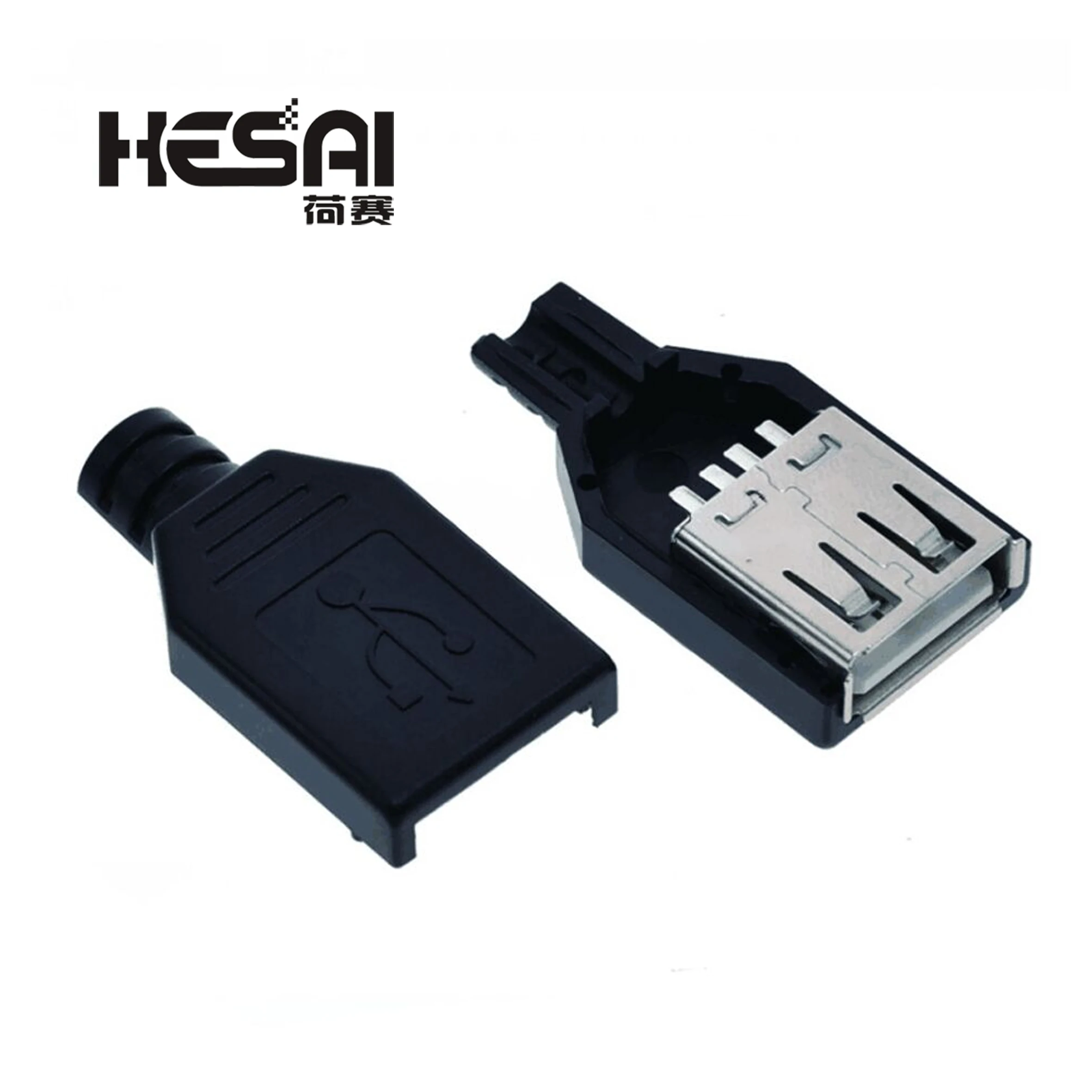 10 шт. 4 контактный разъем USB типа A с черной пластиковой крышкой адаптер 2 0 для