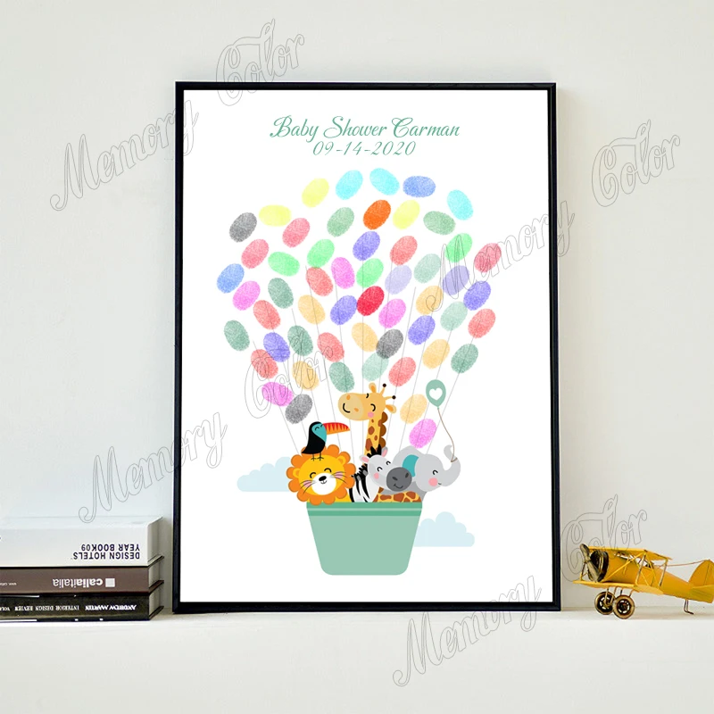 Персонализированная тема имя дата мультфильм животные отпечаток пальца