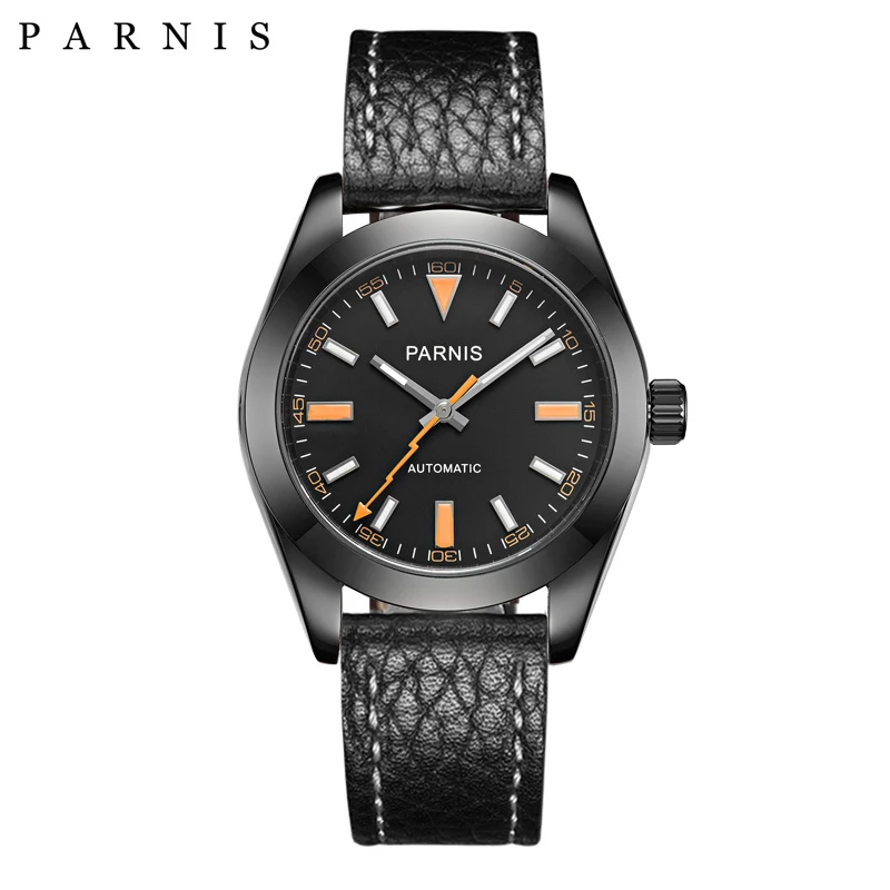 Модные механические Автоматические Мужские часы Parnis 40 мм сапфировые кристаллы