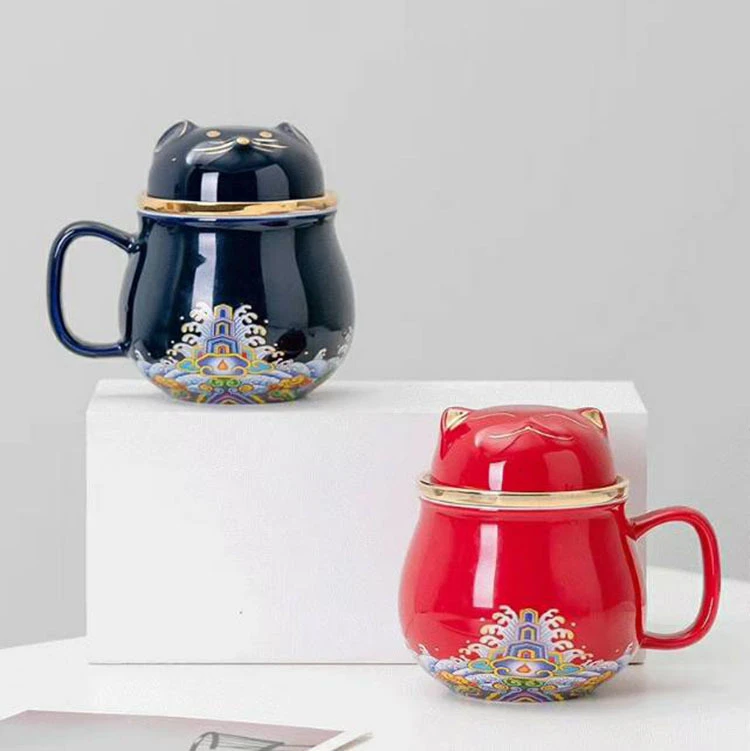 2021 креативная керамическая кофейная кружка в виде кошки портативный офисный