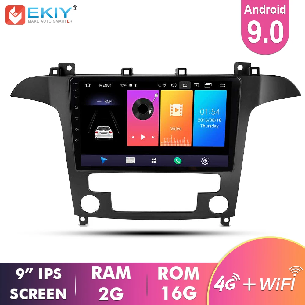 EKIY " ips Автомагнитола Android 9,0 авто стерео Мультимедиа для Ford S-Max Ford s max 2007 2008 gps Navi навигация 4G WiFi плеер