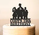 Гангвечерние, гангстер для торта, гангстер для торта на день рождения, силуэт гангстера, украшение для торта на день рождения